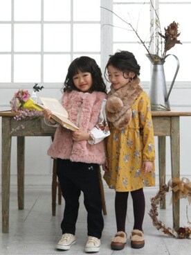 「la poche biscuit（ラポシェビスキュイ）のアイテム（スウェット）」を使った、DIL baby&kids shopさん（キッズ・110cm）の秋コーディネート