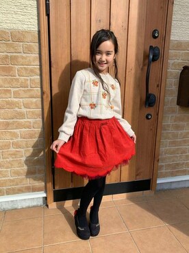「la poche biscuit（ラポシェビスキュイ）のアイテム（スウェット）」を使った、DIL baby&kids shopさん（キッズ・130cm）の秋コーディネート