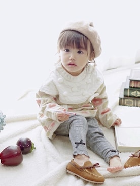 「la poche biscuit（ラポシェビスキュイ）のアイテム（ワンピース/ドレス）」を使った、DIL baby&kids shopさん（キッズ・90cm）の秋コーディネート
