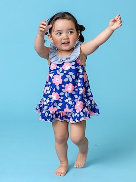 「la poche biscuit（ラポシェビスキュイ）のアイテム（水着）」を使った、DIL baby&kids shopさん（キッズ・90cm）の夏コーディネート