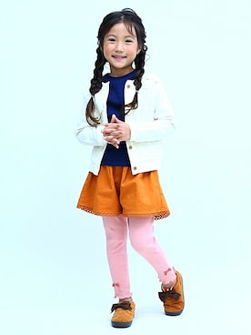 「アイテム（レッグウェア）」を使った、DIL baby&kids shopさん（キッズ・114cm）の秋コーディネート