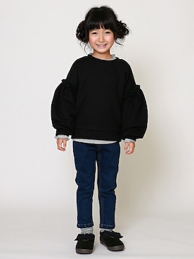 「アイテム（デニムパンツ）」を使った、DIL baby&kids shopさん（キッズ・106cm）の秋コーディネート