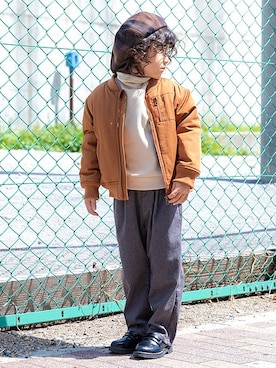 「DILASH（ディラッシュ）のアイテム（ジャケット/アウター）」を使った、DIL baby&kids shopさん（キッズ・108cm）の秋コーディネート