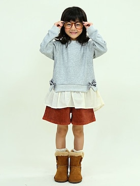 「キュロット」｜「アイテム（ワンピース/ドレス）」を使った、DIL baby&kids shopさん（キッズ・109cm）の秋コーディネート