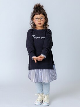 「ワンピース×スニーカー」｜「アイテム（チュニック）」を使った、DIL baby&kids shopさん（キッズ・107cm）の春コーディネート
