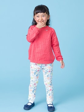 「la poche biscuit（ラポシェビスキュイ）のアイテム（トップス）」を使った、DIL baby&kids shopさん（キッズ・110cm）の春コーディネート
