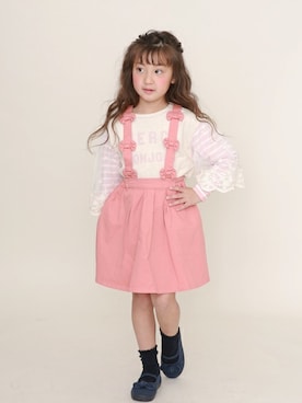 「la poche biscuit（ラポシェビスキュイ）のアイテム（スカート）」を使った、DIL baby&kids shopさん（キッズ・108cm）の春コーディネート