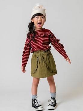 「la poche biscuit（ラポシェビスキュイ）のアイテム（スカート）」を使った、DIL baby&kids shopさん（キッズ・107cm）の秋コーディネート