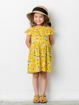 「la poche biscuit（ラポシェビスキュイ）のアイテム（ワンピース/ドレス）」を使った、DIL baby&kids shopさん（キッズ・104cm）の春コーディネート