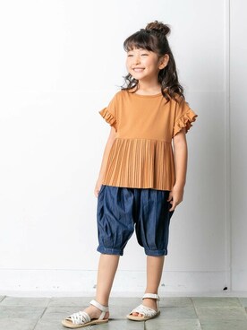 「la poche biscuit（ラポシェビスキュイ）のアイテム（トップス）」を使った、DIL baby&kids shopさん（キッズ・110cm）の春コーディネート