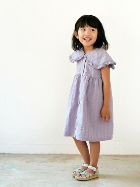 「la poche biscuit（ラポシェビスキュイ）のアイテム（ワンピース/ドレス）」を使った、DIL baby&kids shopさん（キッズ・102cm）の春コーディネート