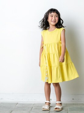 「la poche biscuit（ラポシェビスキュイ）のアイテム（ワンピース/ドレス）」を使った、DIL baby&kids shopさん（キッズ・110cm）の春コーディネート
