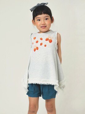 「la poche biscuit（ラポシェビスキュイ）のアイテム（トップス）」を使った、DIL baby&kids shopさん（キッズ・110cm）の春コーディネート