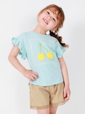 「la poche biscuit（ラポシェビスキュイ）のアイテム（トップス）」を使った、DIL baby&kids shopさん（キッズ・109cm）の春コーディネート