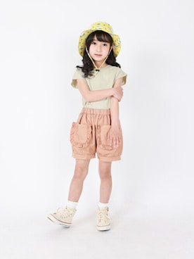 「la poche biscuit（ラポシェビスキュイ）のアイテム（トップス）」を使った、DIL baby&kids shopさん（キッズ・116cm）の夏コーディネート