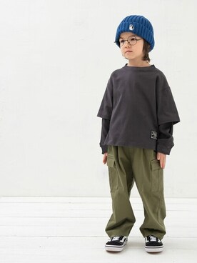 「DILASH（ディラッシュ）のアイテム（トップス）」を使った、DIL baby&kids shopさん（キッズ・110cm）の秋コーディネート