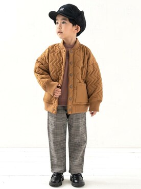 「DILASH（ディラッシュ）のアイテム（ジャケット/アウター）」を使った、DIL baby&kids shopさん（キッズ・106cm）の秋コーディネート