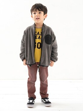「DILASH（ディラッシュ）のアイテム（ジャケット/アウター）」を使った、DIL baby&kids shopさん（キッズ・106cm）の秋コーディネート