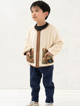 「DILASH（ディラッシュ）のアイテム（ジャケット/アウター）」を使った、DIL baby&kids shopさん（キッズ・110cm）の秋コーディネート