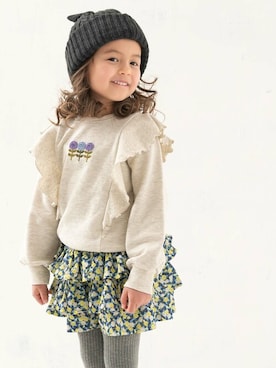 「la poche biscuit（ラポシェビスキュイ）のアイテム（スウェット）」を使った、DIL baby&kids shopさん（キッズ・107cm）の秋コーディネート