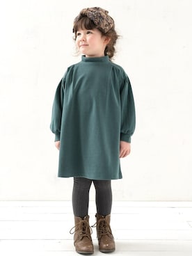 「la poche biscuit（ラポシェビスキュイ）のアイテム（ワンピース/ドレス）」を使った、DIL baby&kids shopさん（キッズ・106cm）の秋コーディネート