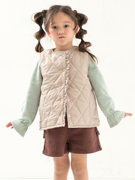 「la poche biscuit（ラポシェビスキュイ）のアイテム（トップス）」を使った、DIL baby&kids shopさん（キッズ・106cm）の秋コーディネート