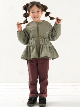「la poche biscuit（ラポシェビスキュイ）のアイテム（ブルゾン）」を使った、DIL baby&kids shopさん（キッズ・106cm）の秋コーディネート