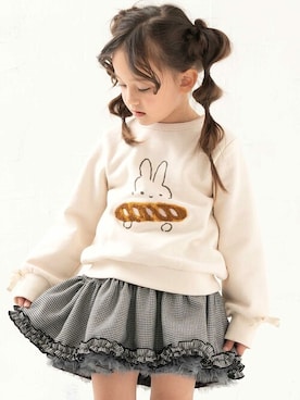 「la poche biscuit（ラポシェビスキュイ）のアイテム（スウェット）」を使った、DIL baby&kids shopさん（キッズ・106cm）の秋コーディネート