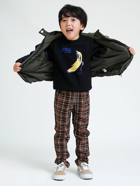 「DILASH（ディラッシュ）のアイテム（ジャケット/アウター）」を使った、DIL baby&kids shopさん（キッズ・110cm）の秋コーディネート