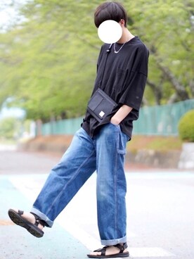 「LEVENDIS（レベンディス）のアイテム（バッグ）」を使った、なおゑさん（メンズ・180cm）の春コーディネート