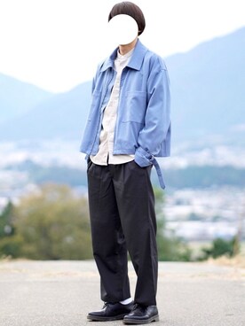 「ショートブルゾン」｜「アイテム（その他）」を使った、なおゑさん（メンズ・180cm）の秋コーディネート