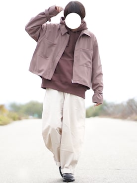 「ショートブルゾン」｜「アイテム（その他）」を使った、なおゑさん（メンズ・180cm）の秋コーディネート