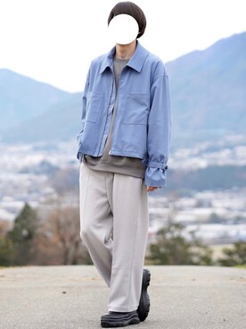 「ショートブルゾン」｜「アイテム（その他）」を使った、なおゑさん（メンズ・180cm）の冬コーディネート