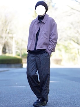 「ショートブルゾン」｜「アイテム（その他）」を使った、なおゑさん（メンズ・180cm）の冬コーディネート