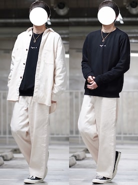 「アイテム（その他アウター、ホワイト系）」を使った、なおゑさん（メンズ・180cm）の春コーディネート
