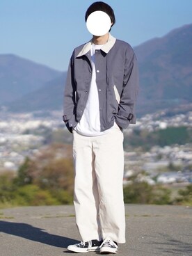 「配色」｜「アイテム（ブルゾン）」を使った、なおゑさん（メンズ・180cm）の春コーディネート