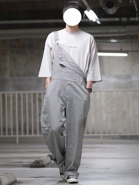 「Mark Gonzales（マーク・ゴンザレス）のアイテム（オールインワン・サロペット）」を使った、なおゑさん（メンズ・180cm）の夏コーディネート