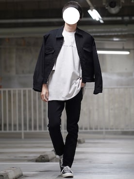 「EDWIN（エドウィン）のアイテム（セットアップ）」を使った、なおゑさん（メンズ・180cm）の夏コーディネート
