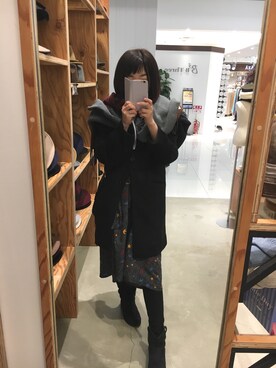 「アニエスベー」｜「アイテム（チェスターコート）」を使った、sana4さん（レディース・156cm）の冬コーディネート