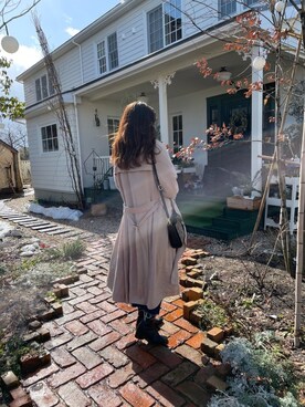「HONEYSUCKLE ROSE（ハニーサックルローズ）の【HONEYSUCKLE ROSE】トレンチコート（トレンチコート、ベージュ系）」を使った、rinoさん（レディース・165cm）の冬コーディネート