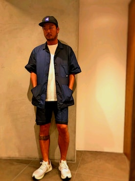 「SToL（ストル）のアイテム」を使った、鈴木健之さん（メンズ・180cm）の夏コーディネート