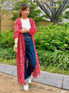 「ロングカーディガン」｜noguchiさん（レディース・159cm）の春コーディネート