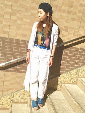 「ロングカーディガン」｜noguchiさん（レディース・159cm）の春コーディネート