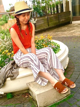 「ミネトンカ」｜noguchiさん（レディース・159cm）の夏コーディネート