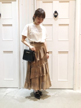 「archives（アルシーヴ）のアイテム（シューズ）」を使った、유카⑅⃝さん（レディース・157cm）の夏コーディネート