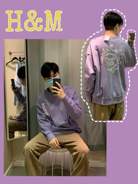 「H&M（エイチ・アンド・エム）のアイテム（その他トップス）」を使った、马田弟弟さん（メンズ・178cm）の冬コーディネート