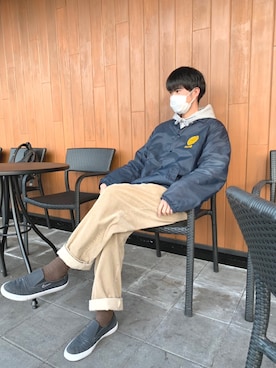 「ラルフローレン」｜「アイテム（ナイロンジャケット）」を使った、BoSsさん（メンズ・182cm）の冬コーディネート