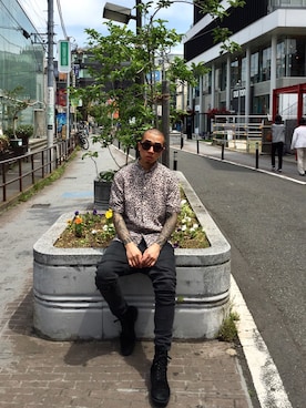 「menswear」｜「アイテム（ブーツ）」を使った、Mameさん（メンズ・168cm）の春コーディネート