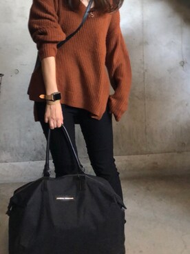 「GRL（グレイル）のアイテム（ニット/セーター、ブラウン系）」を使った、＊tappen33＊さん（レディース・153cm）の秋コーディネート