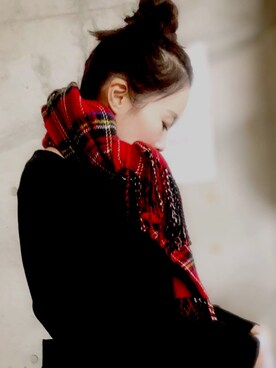 「ZARA（ザラ）のアイテム（マフラー、レッド系）」を使った、＊tappen33＊さん（レディース・153cm）の秋コーディネート